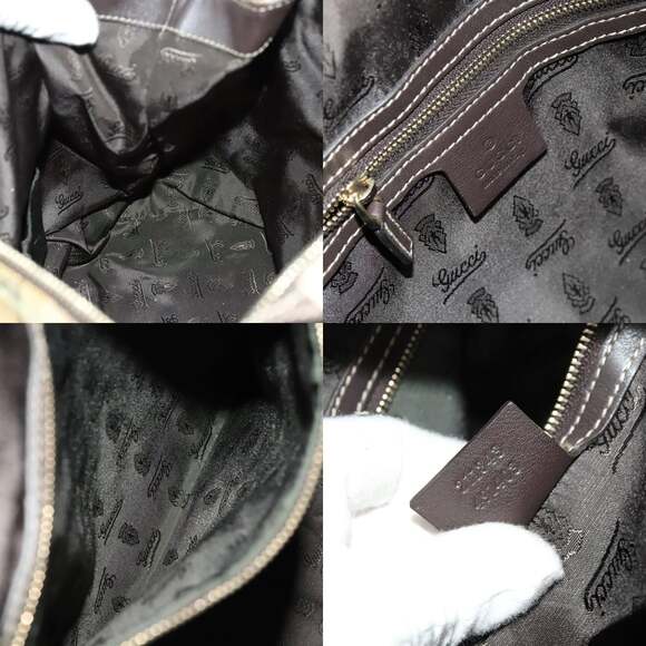 GUCCI GG Crystal Hand Bag Coated Canvas Beige Gold - Picture 12 of 12